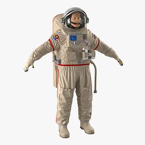 Russian Astronaut Wearing Space Suit Orlan MK