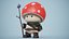 3D model Mushroom Cute Cartoon Character PBR