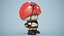 3D model Mushroom Cute Cartoon Character PBR