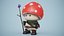 3D model Mushroom Cute Cartoon Character PBR