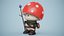 3D model Mushroom Cute Cartoon Character PBR