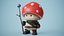 3D model Mushroom Cute Cartoon Character PBR