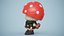 3D model Mushroom Cute Cartoon Character PBR