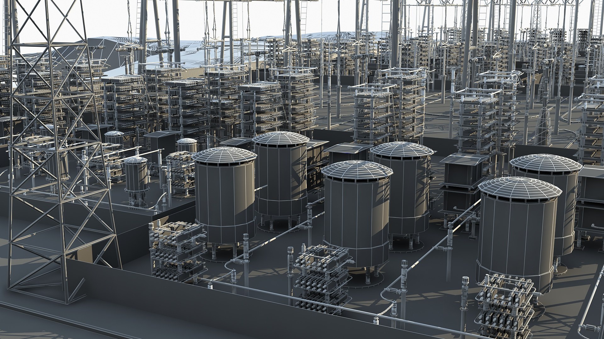3D Electrical Substation Model - TurboSquid 2145029
