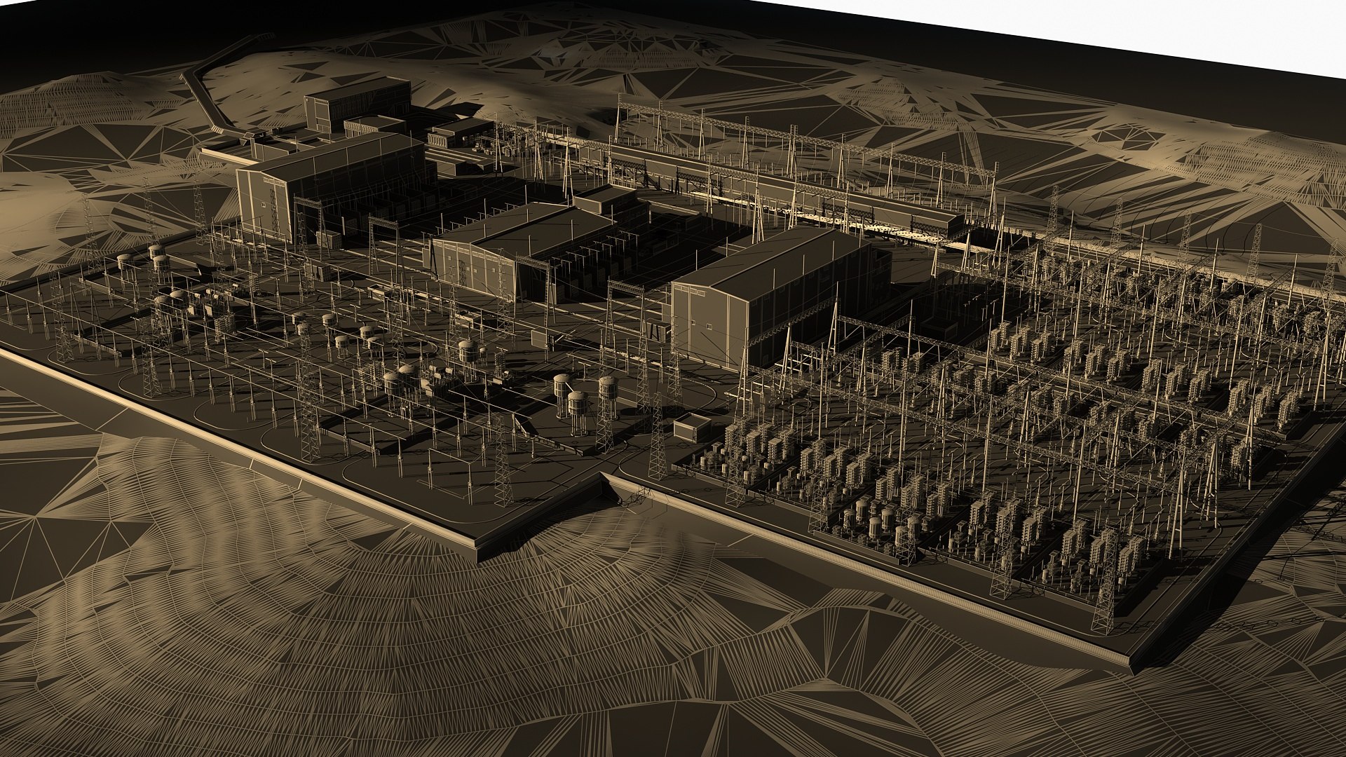 3D Electrical Substation Model - TurboSquid 2145029