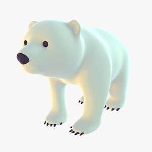 3D stylized polar bear cub