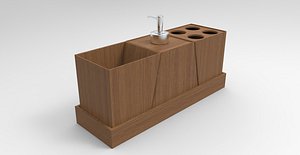 wood bathroom decor 3D