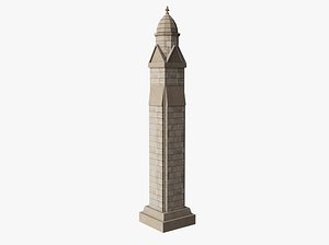 Ancient white pillar 3D model