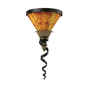 Maitland Smith Black Finished Iron and Brass Wall Sconce
