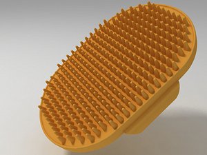 3d rubber grooming brush model