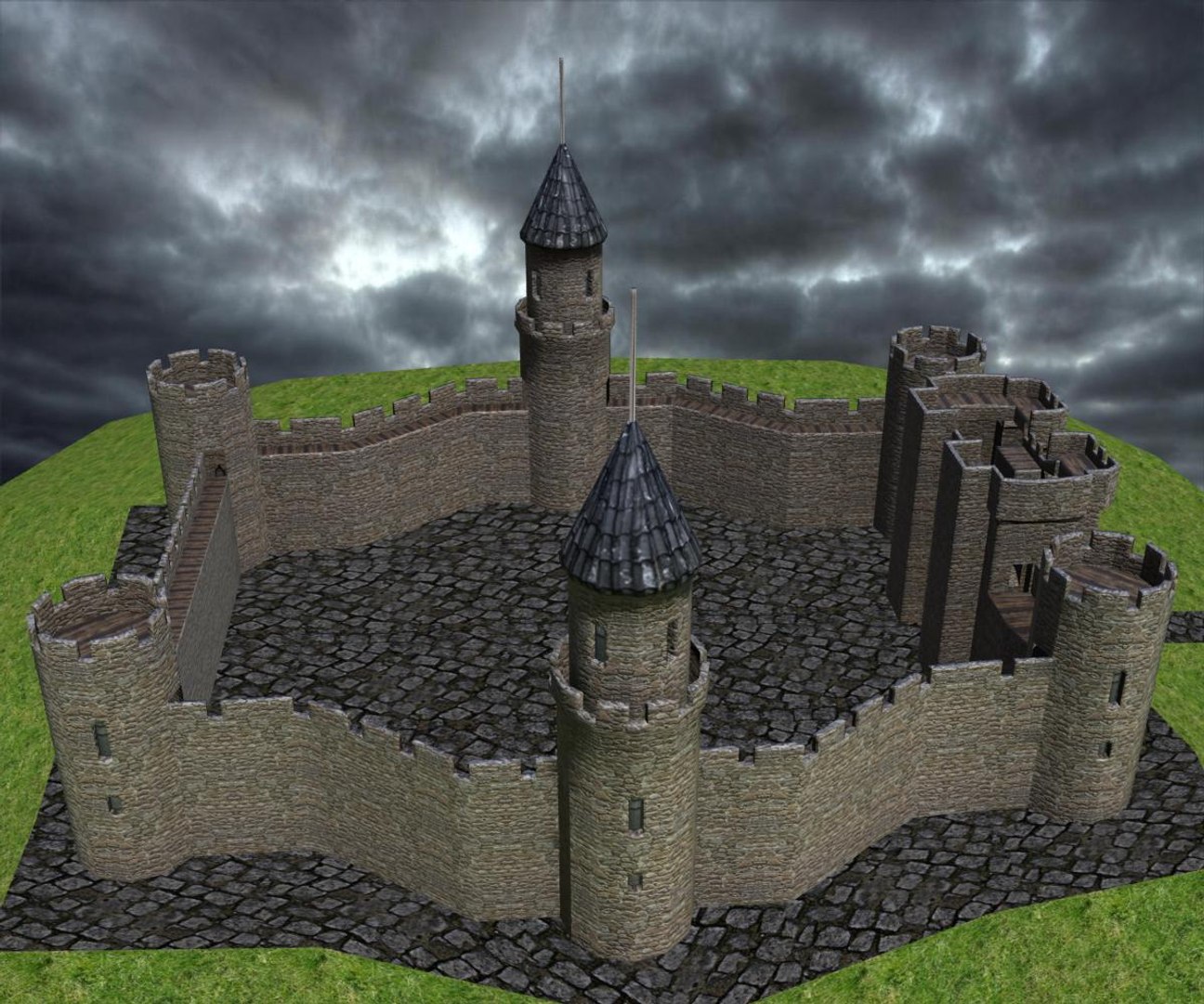 3D Model Medieval Castle - TurboSquid 1201384
