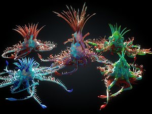 3D model alien plants pack
