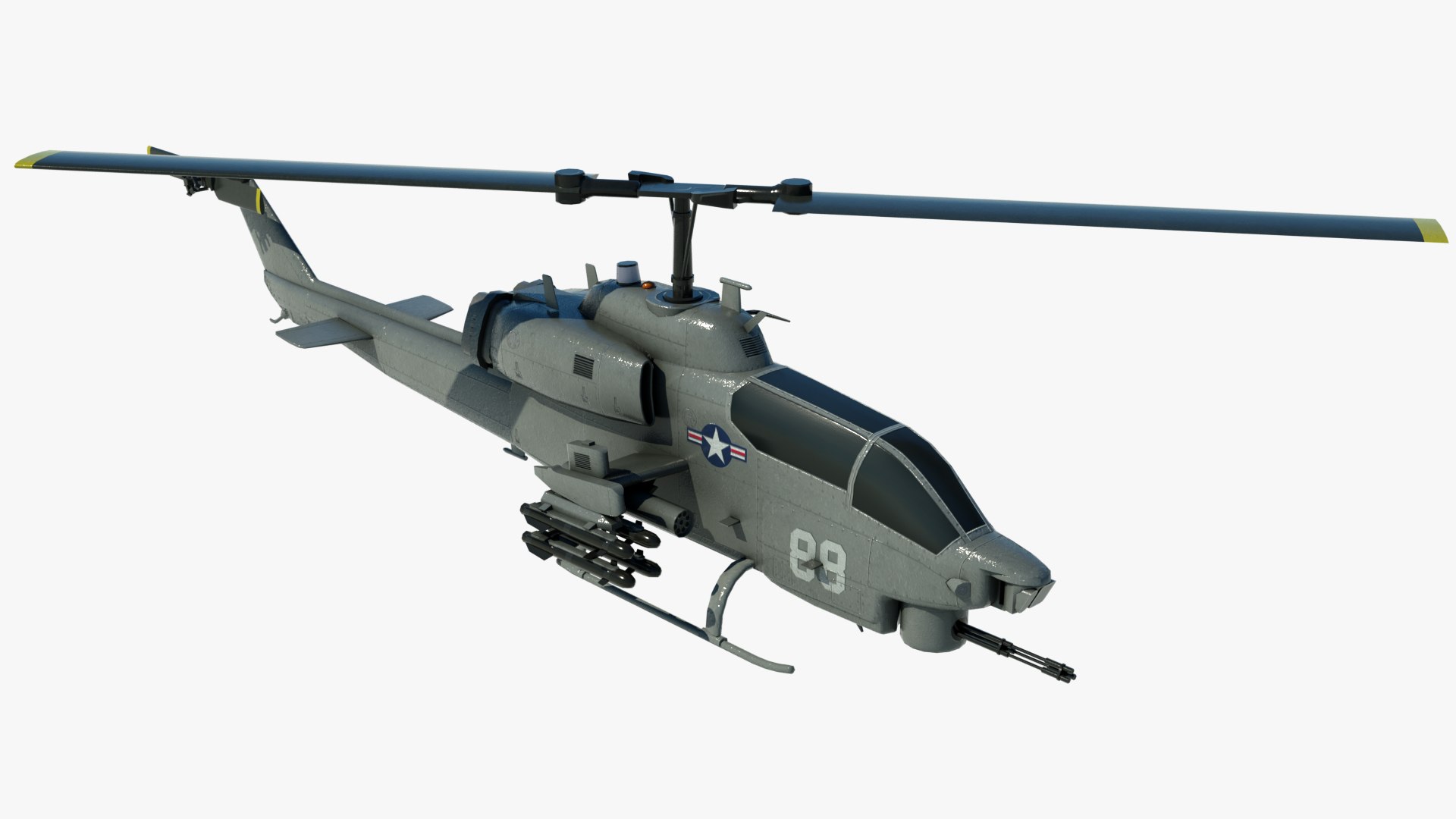 3D military helicopter bell ah-1 cobra model - TurboSquid 1283572