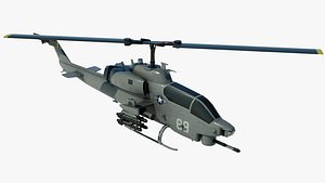 3D military helicopter bell ah-1 cobra model