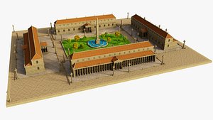 3D model Ancient Roman Square Building