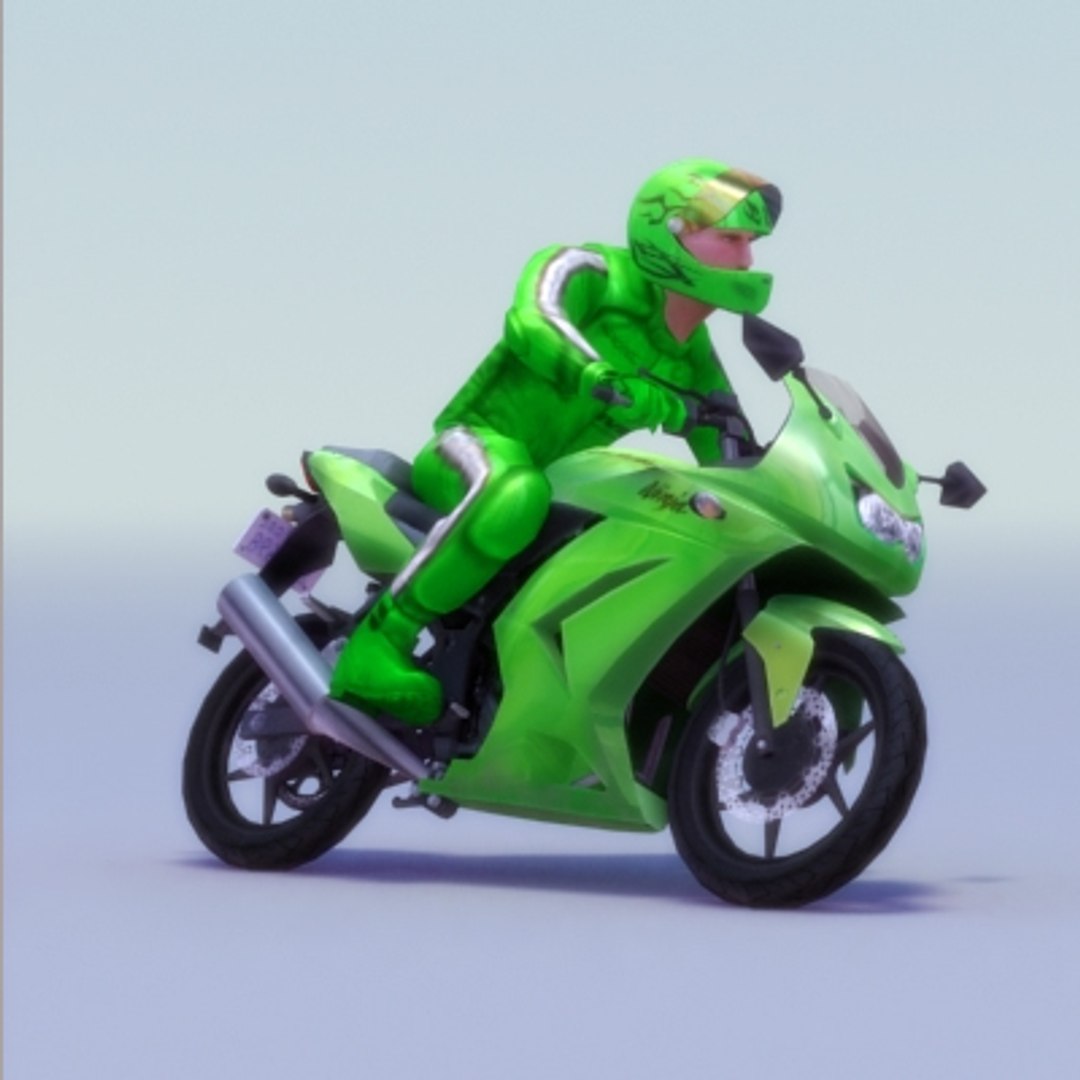 Kawasaki Ninja Rider Riding 3d Model