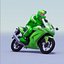 kawasaki ninja rider riding 3d model