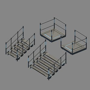 Scifi Modular Stairs 3D model