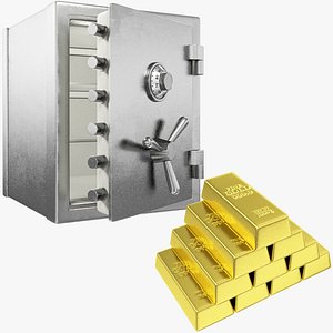 golden safe gold 3D model