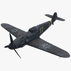 3d rigged fighter aircraft messerschmitt model