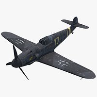 Messerschmitt BF109 G-6 "Yellow 17" Rigged