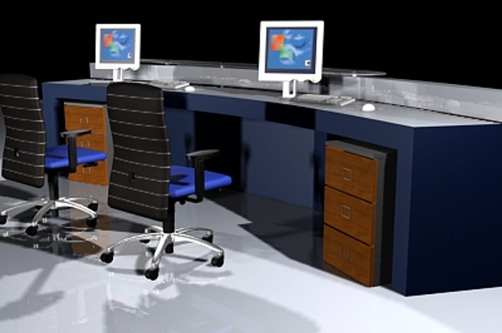 office reception desk 3d model
