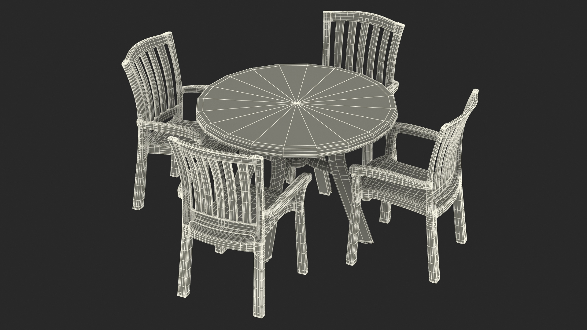 Green plastic store table and chairs