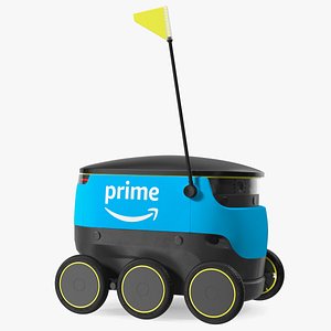 Self-Driving Robot Delivery Blue Rigged