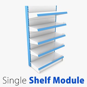 supermarket single shelf module 3d 3ds