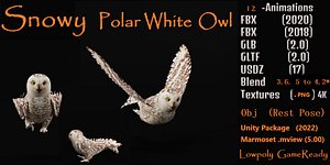 Snowy Polar White Owl
