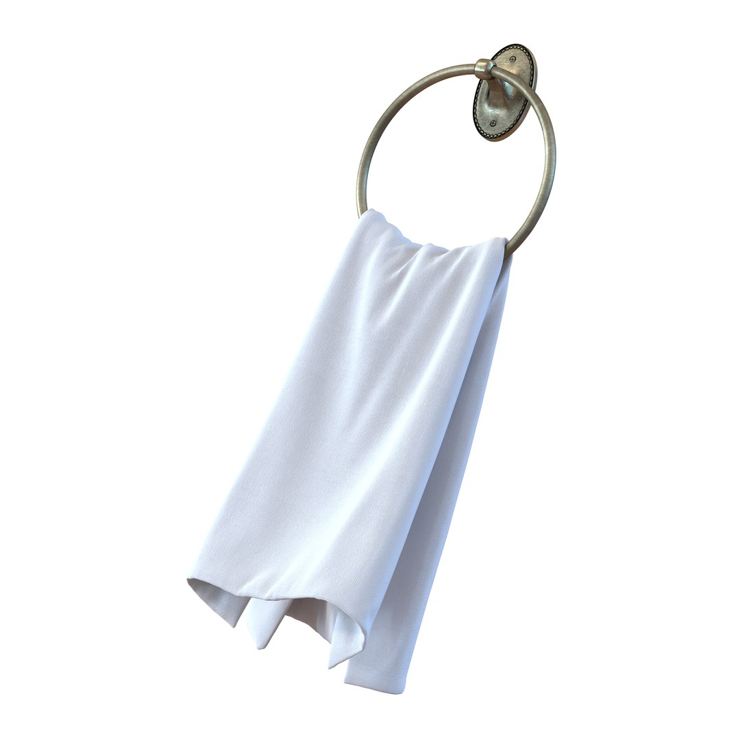 Hanging Bathroom Towel 2 3D model preview