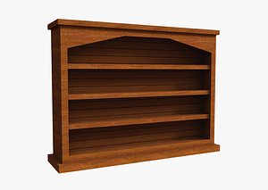 3D Classic Wood Book Shelf model