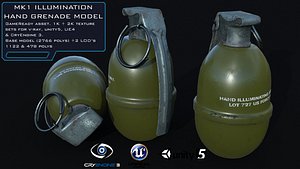 3D model mk1 illumination hand grenade