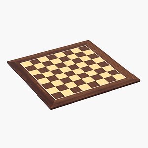 3D model wooden chess board