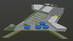 3D Gas station layout in concept model