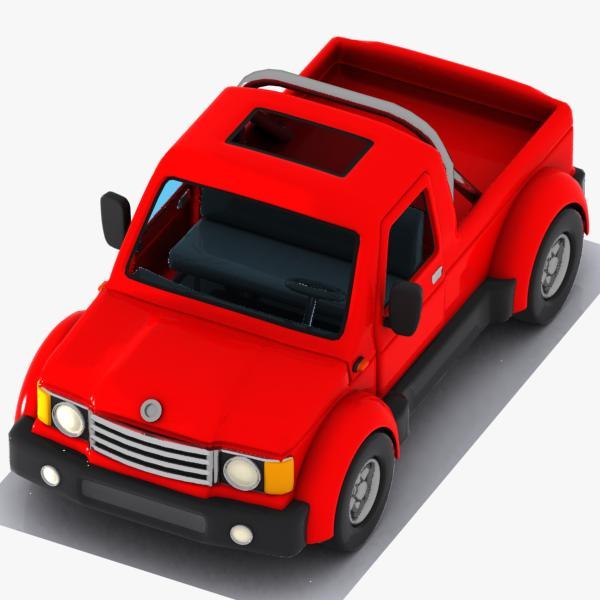 3d cartoon pickup truck model