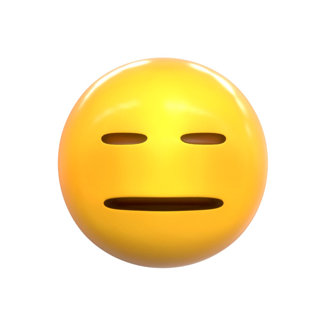 D Emoji Expressionless Face Turbosquid