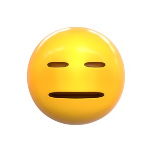 3D emoji expressionless face