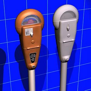 3d parking meter vintage 01 model