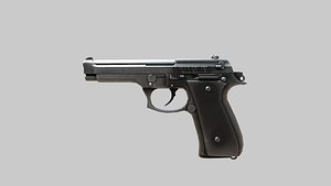 3D model M92 Pistol bullet animation