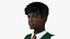 3D Black Teenager Dark Skin School Uniform Neutral Pose model