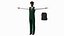 3D Black Teenager Dark Skin School Uniform Neutral Pose model