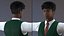 3D Black Teenager Dark Skin School Uniform Neutral Pose model