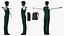 3D Black Teenager Dark Skin School Uniform Neutral Pose model