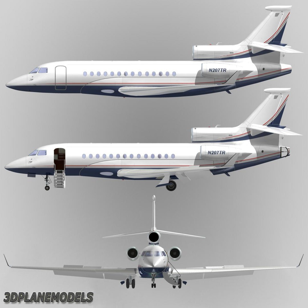 3d Model Of Dassault Falcon 7x Private