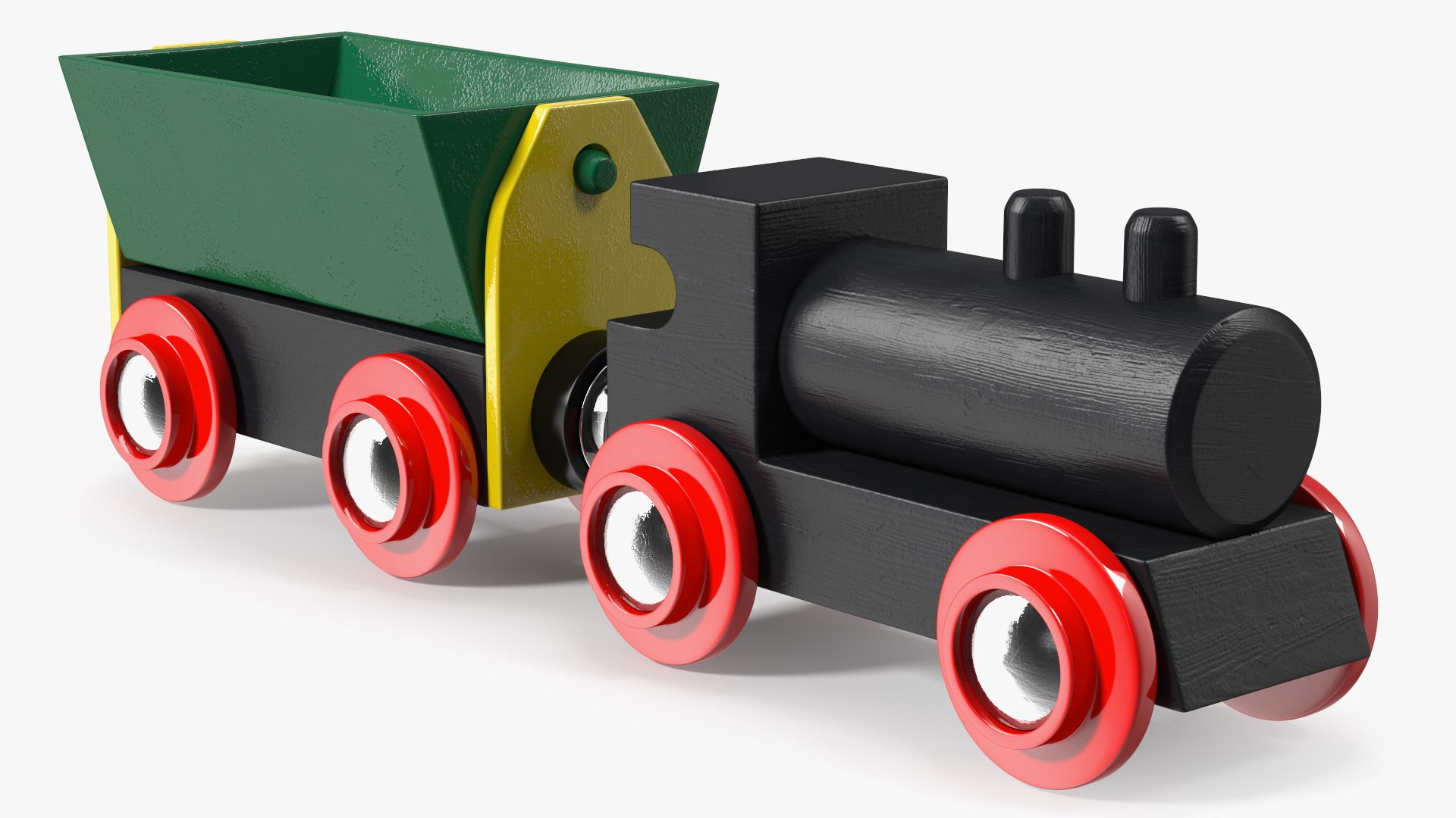 Wooden Toy Train 2 3D model preview
