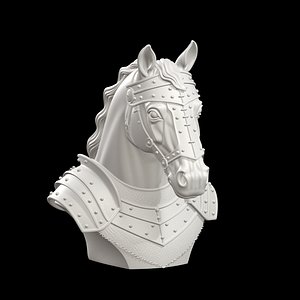 War Horse Armor Bust 3D Print Model Historical Decor