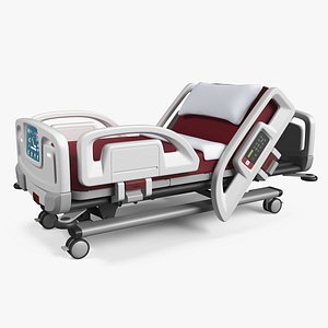 Smart Hospital Bed Rigged 3D model