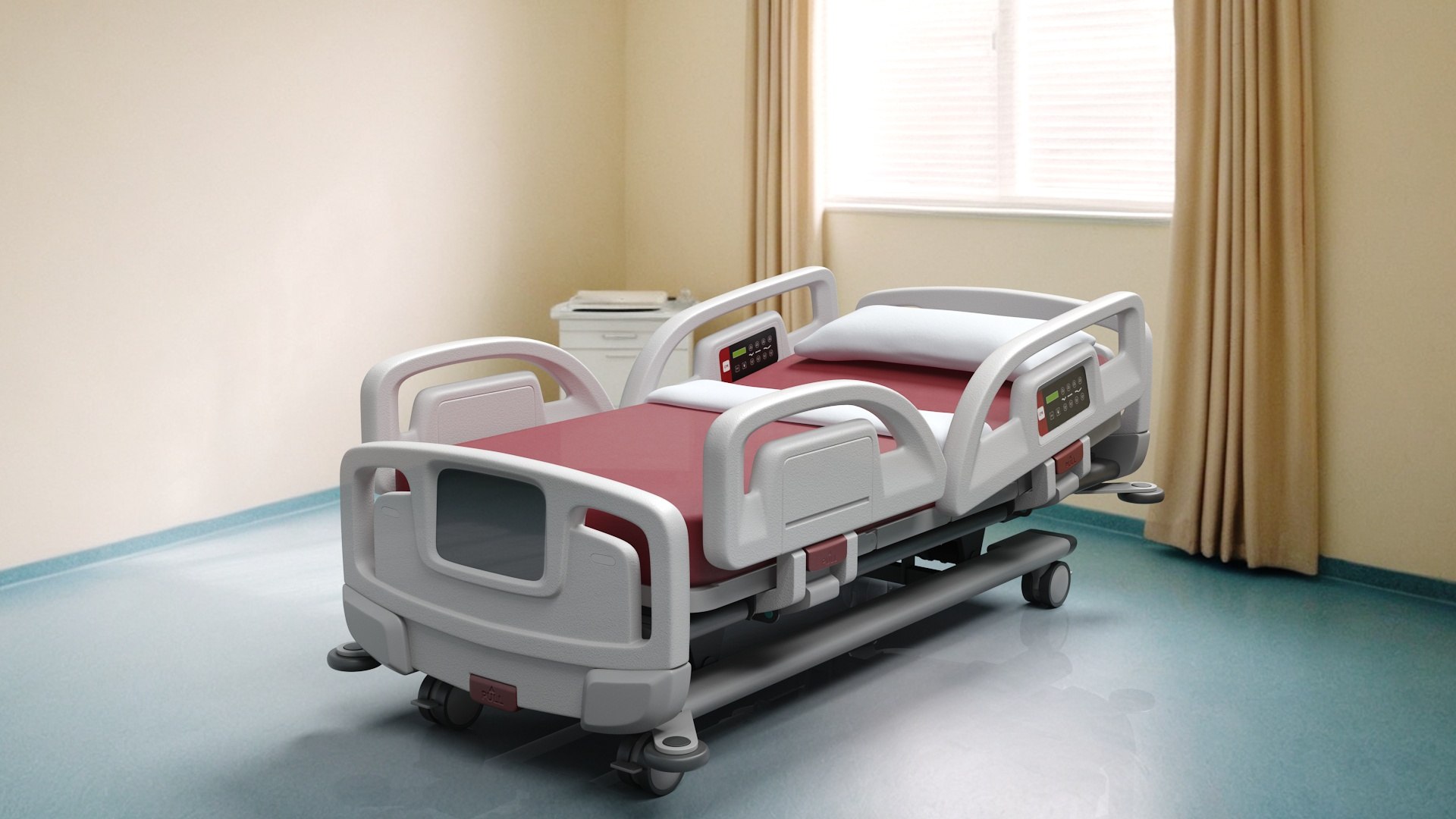 Smart Hospital Bed Rigged 3D model for medical visualization, anatomy illustration, educational content, and scientific rendering