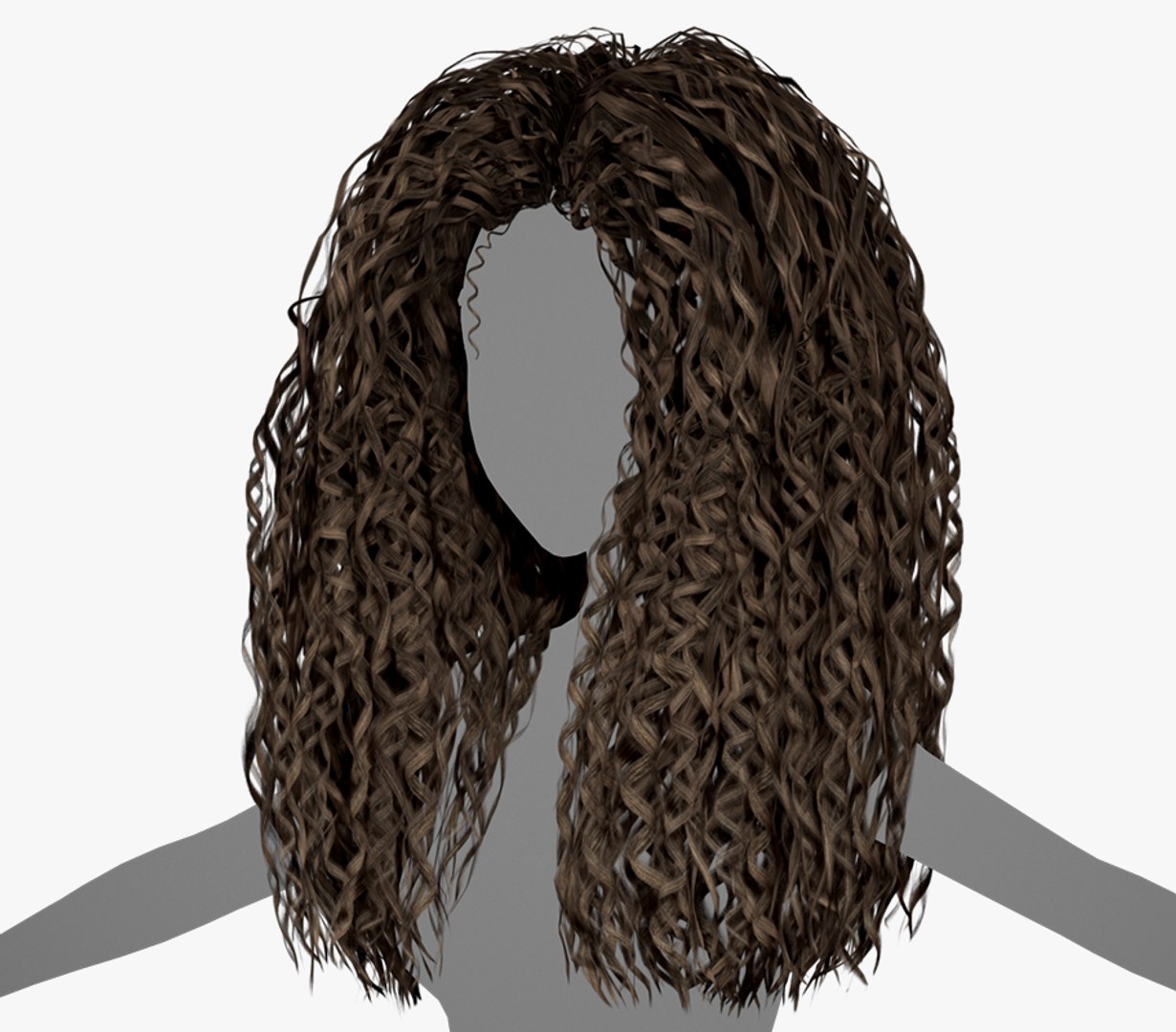 Female Hair Cards Style 10 - Long Curly 3D - TurboSquid 1983470